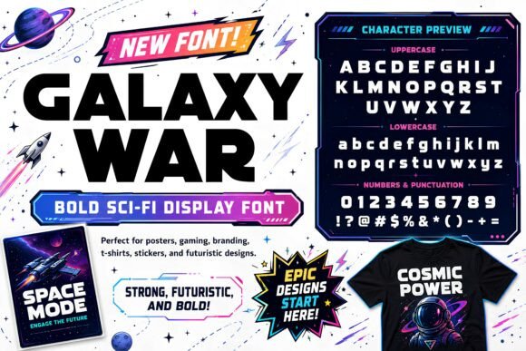 Galaxy War: A Bold Sci-Fi Display Font for Futuristic Design