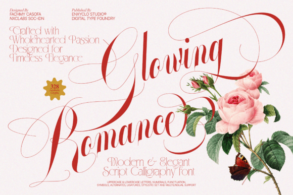 Glowing Romance: The Modern Calligraphy Font for Luxury Branding