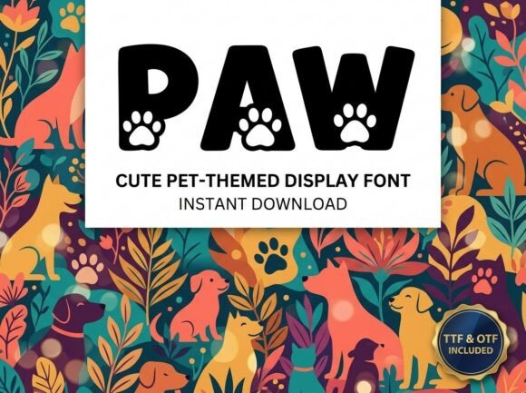 Paw: The Ultimate Pet-Themed Display Font for Joyful Designs
