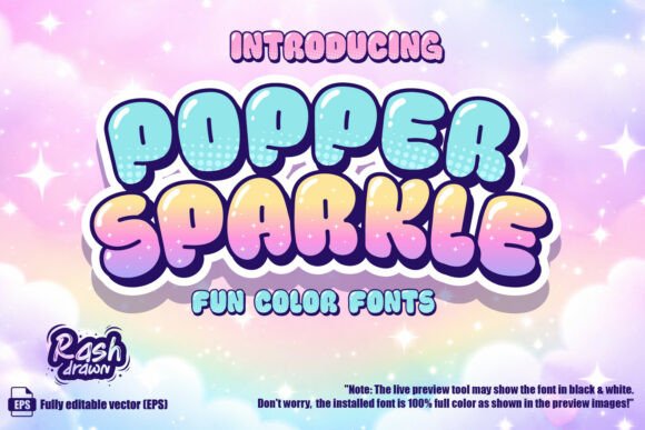Popper Sparkle: A Color Font for Playful, Magical Designs