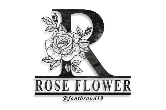 Split Rose Flower Monogram: An Elegant Decorative Font for Stunning Projects