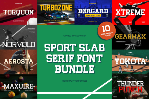 Unleash Athletic Energy with the Sport Slab Serif Bundle